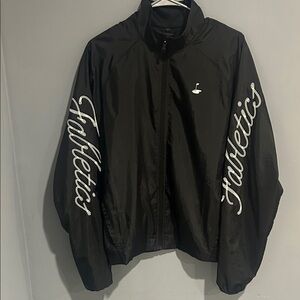 Fabletics Black Jacket with White Script Logo